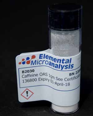 Caffeine-OAS-1gm-See-Certificate-239704-Expiry-25-April-28

ALKALOID-SALTS-SOLID
6.1-UN1544